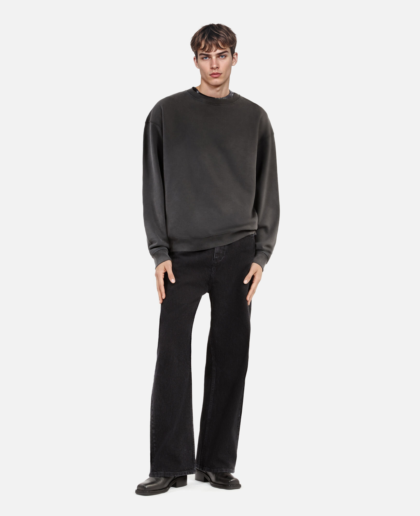 The Kooples HOMBRE BLACK WASHED sudadera serigrafía negra