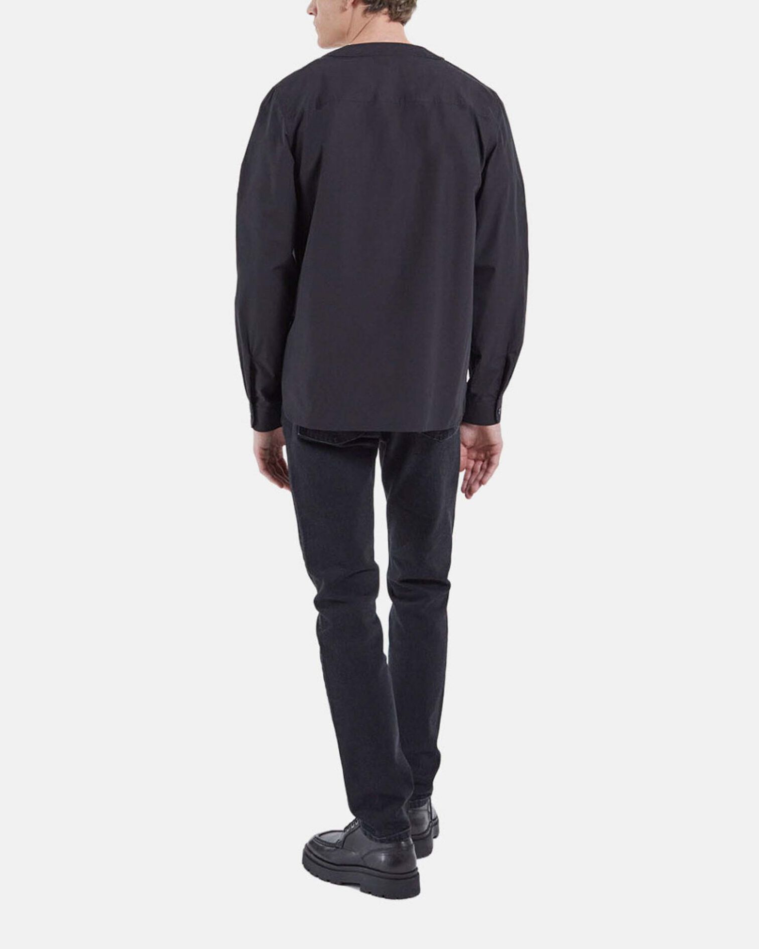 Shirt with baseball collar, BLACK, hi-res image number null
