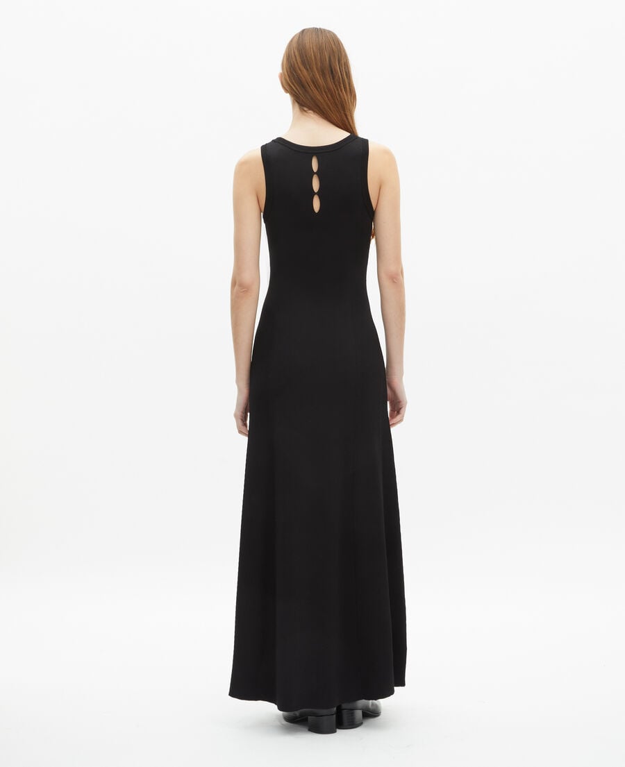 The Kooples F BLACK black mesh maxi dress