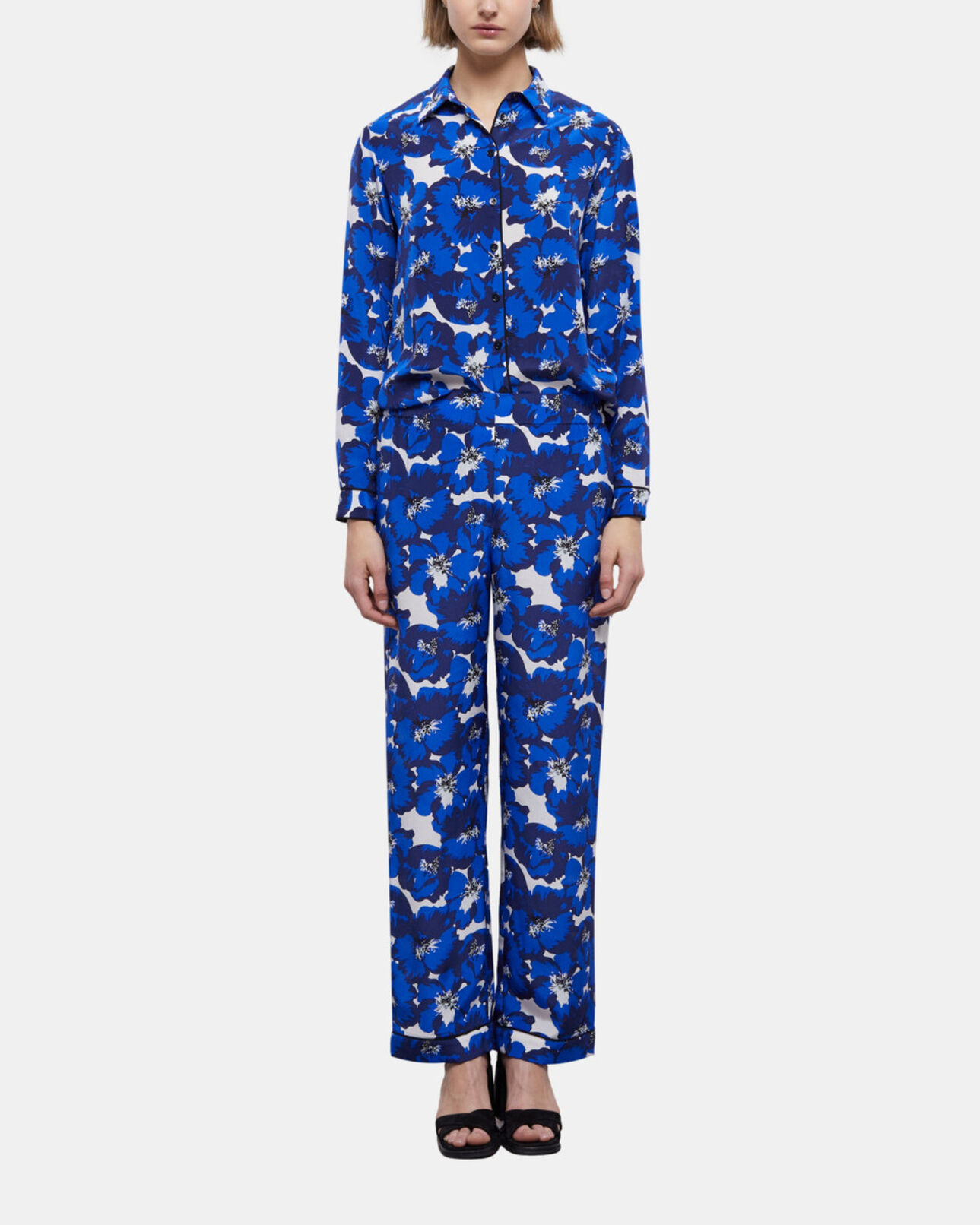 The Kooples WOMEN BLUE silk printed pants