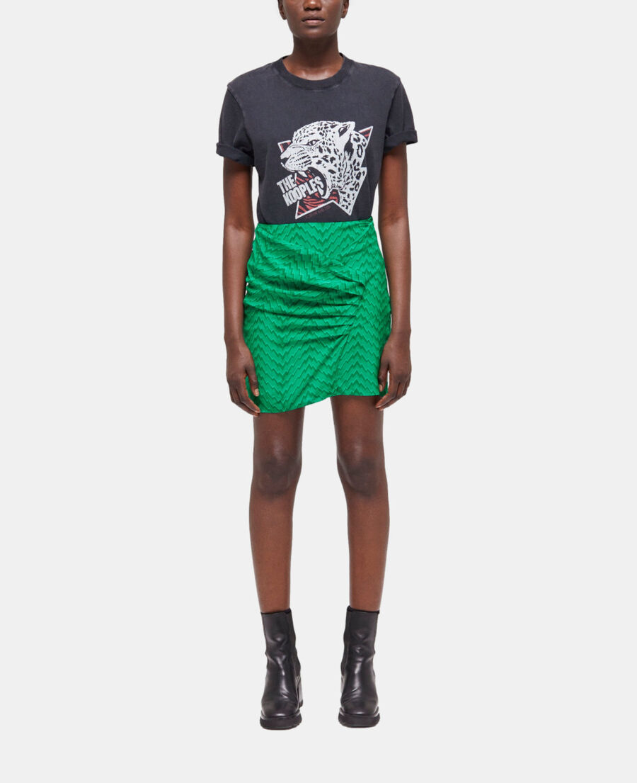 The Kooples FEMME GREEN jupe courte drapée verte