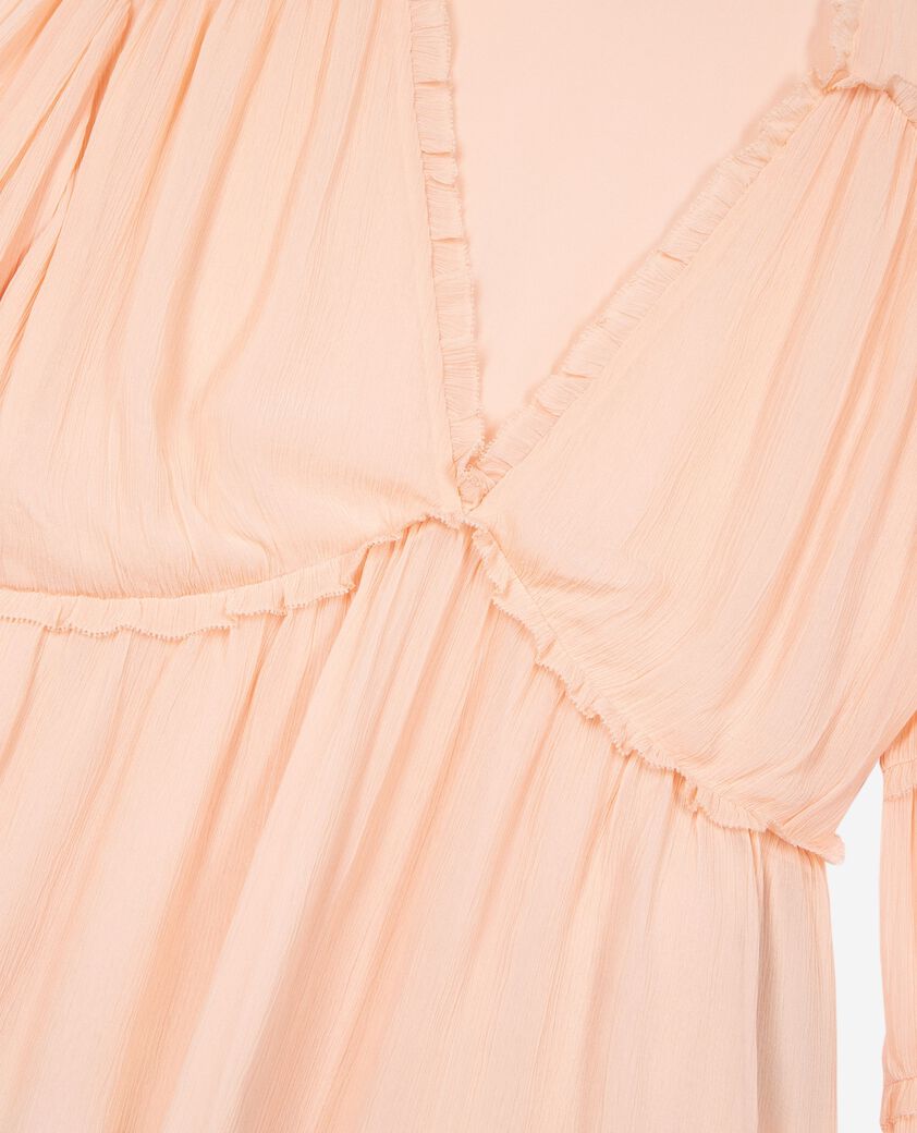 The Kooples WOMEN NUDE POUDRE top with peach ruffles