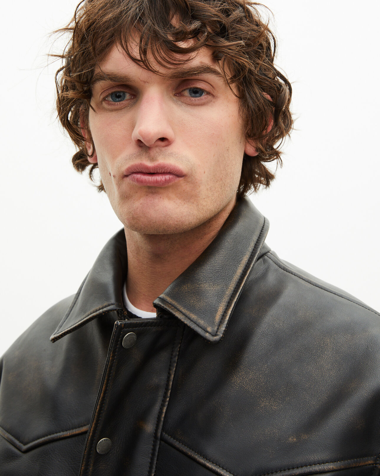 The Kooples MEN DARK BROWN brown leather jacket