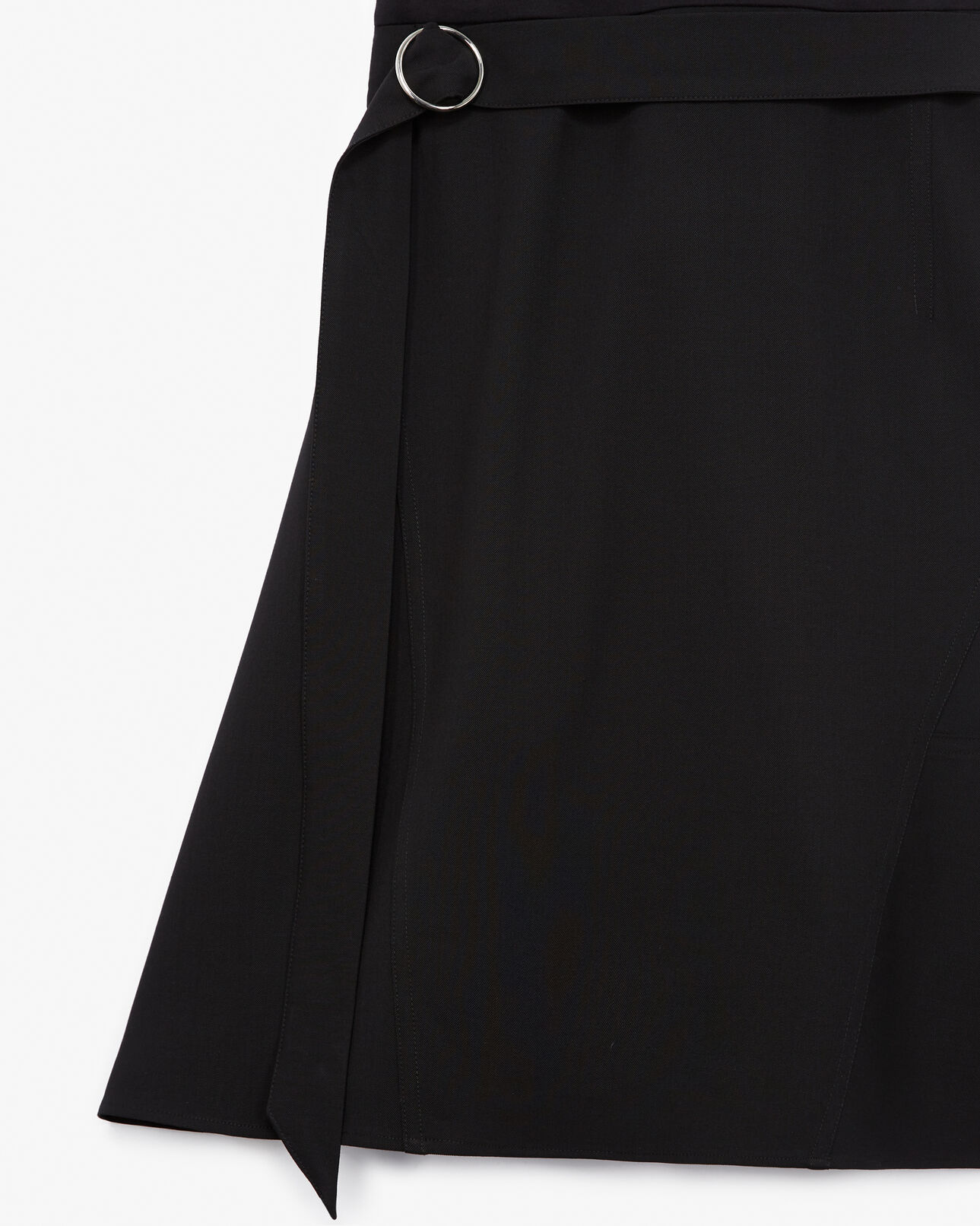 The Kooples WOMEN BLACK dual-material black dress with belt