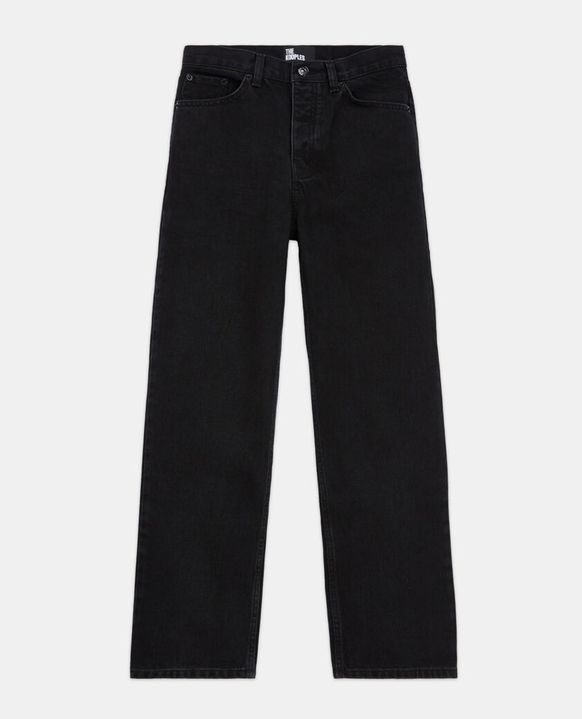 The Kooples WOMEN BLACK WASHED black straight-cut jeans