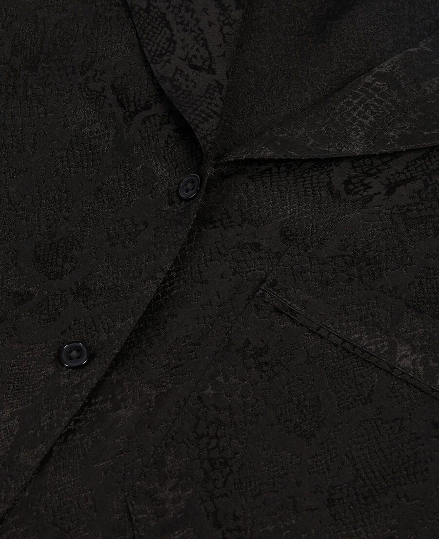 black snakeskin jacquard shirt