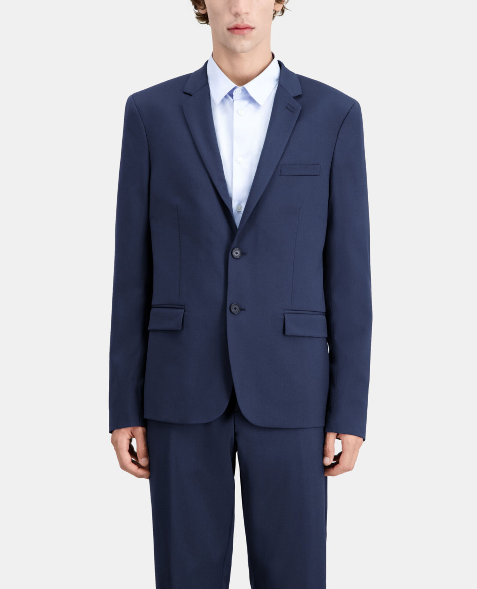 Blaue Anzugjacke aus Wolle, LIGHT BLUE, hi-res image number null