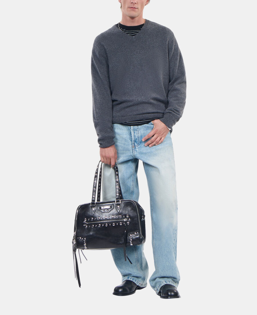 The Kooples HOMME ANTHRACITE MELANGE pull en cachemire gris