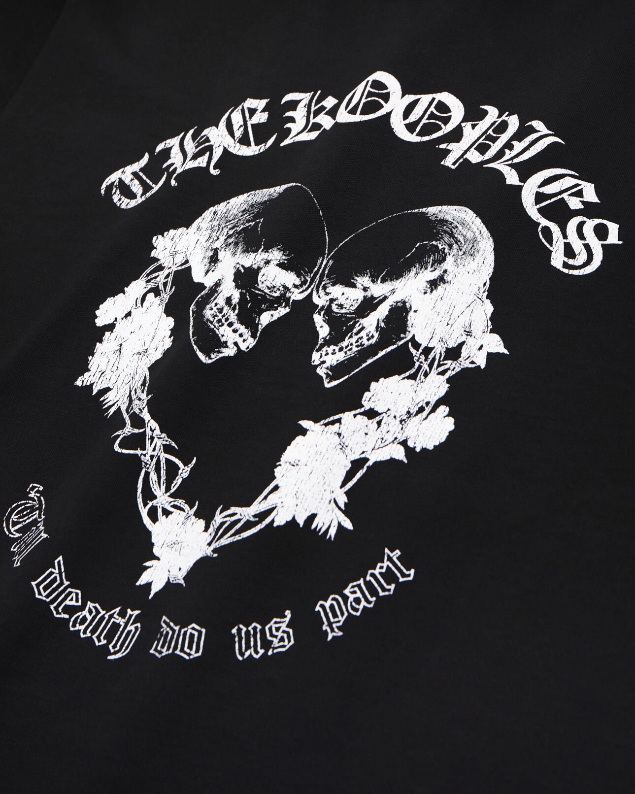 The Kooples MEN BLACK black t-shirt with skull heart serigraphy