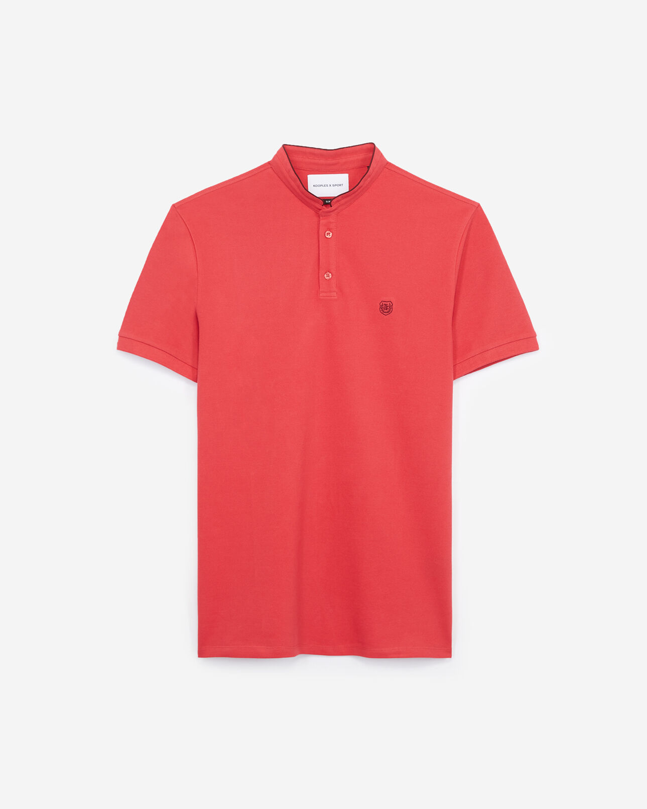 The Kooples H RED BERRY / BURGUNDY slim-fit pique burgundy red cotton polo shirt