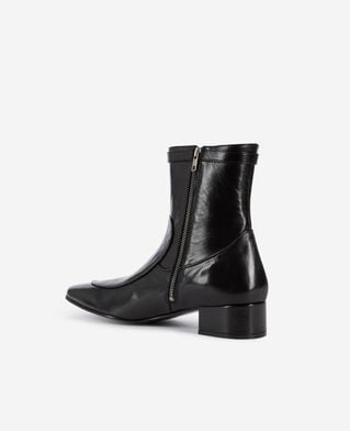 The Kooples MEN BLACK black leather ankle boots with buckle