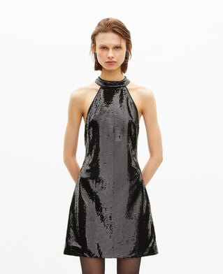 The Kooples FEMME BLACK robe courte en sequins noire