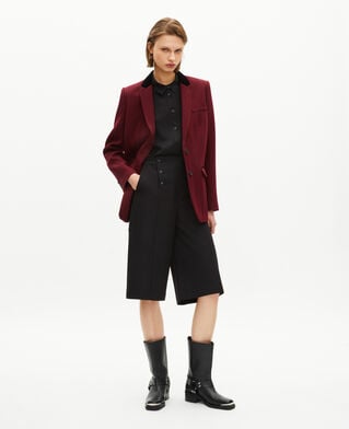 The Kooples DAMEN WINE RED jacke mit samtkragen in bordeaux