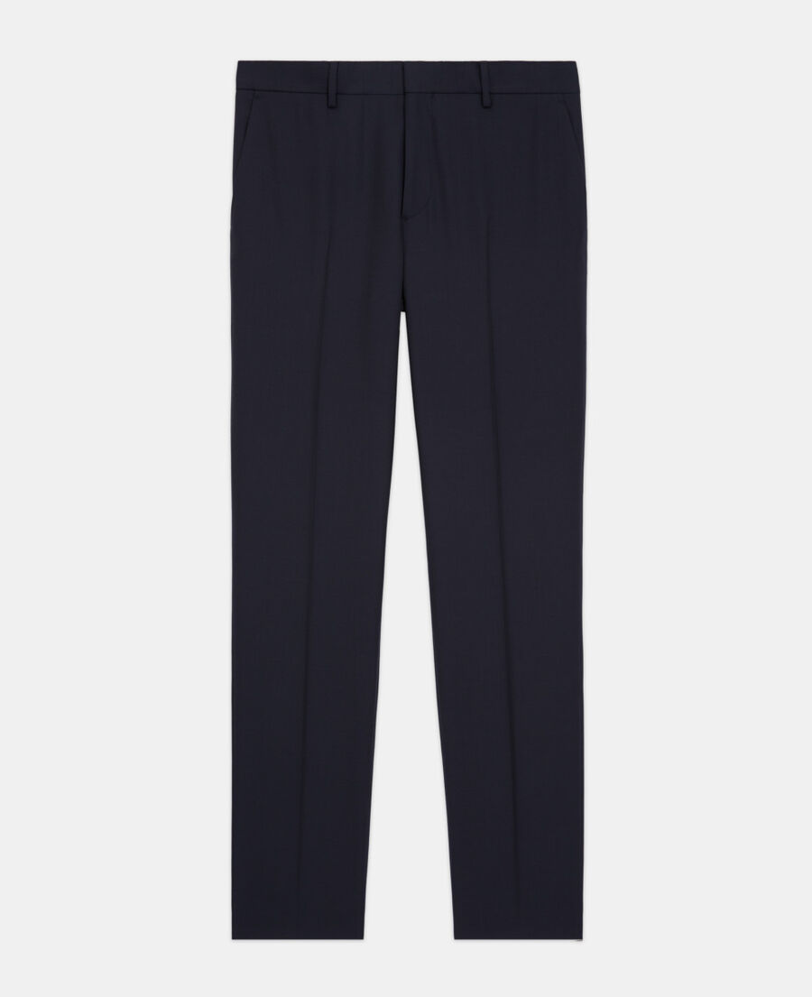 pantalon de costume en laine bleu marine
