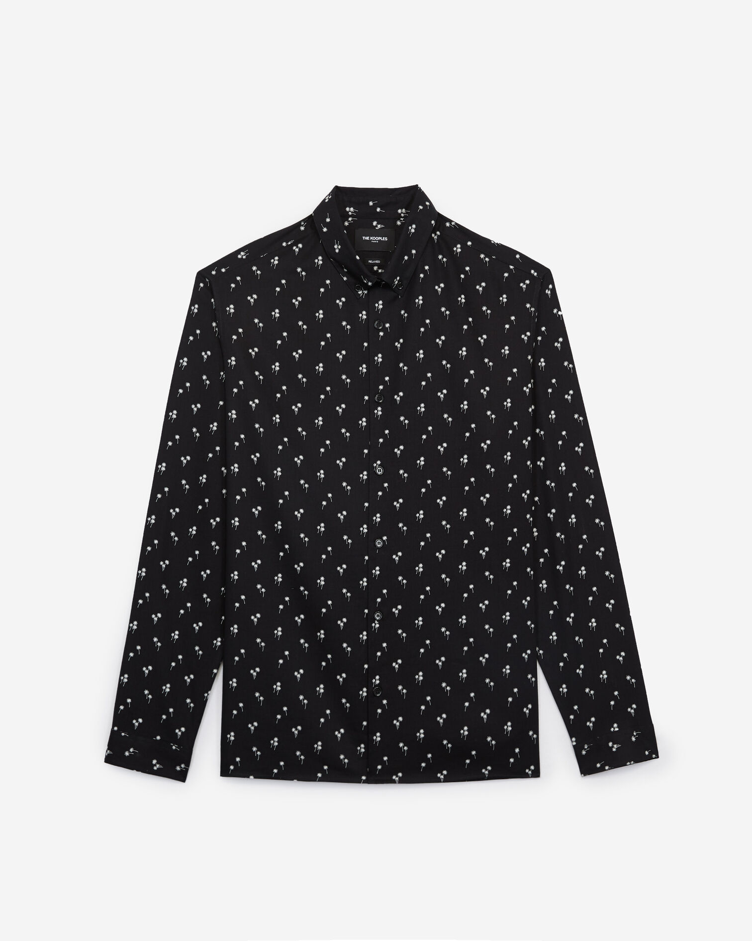 Casual black printed shirt, BLACK WHITE, hi-res image number null