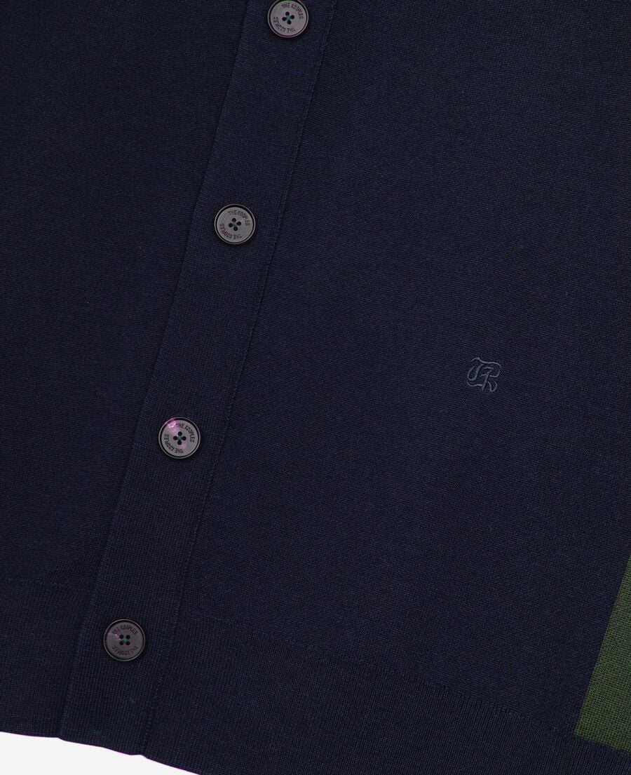The Kooples H NAVY-GREEN double-faced navy cardigan
