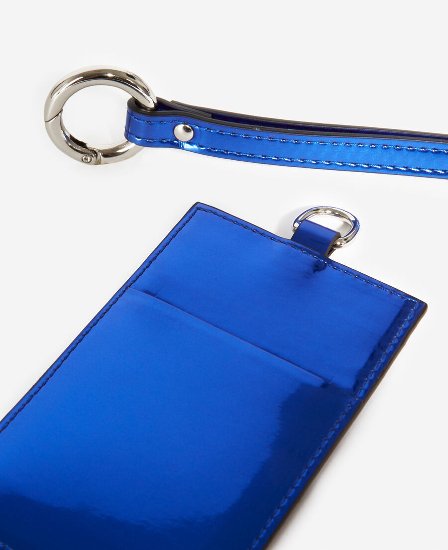 small electric blue zipped clutch