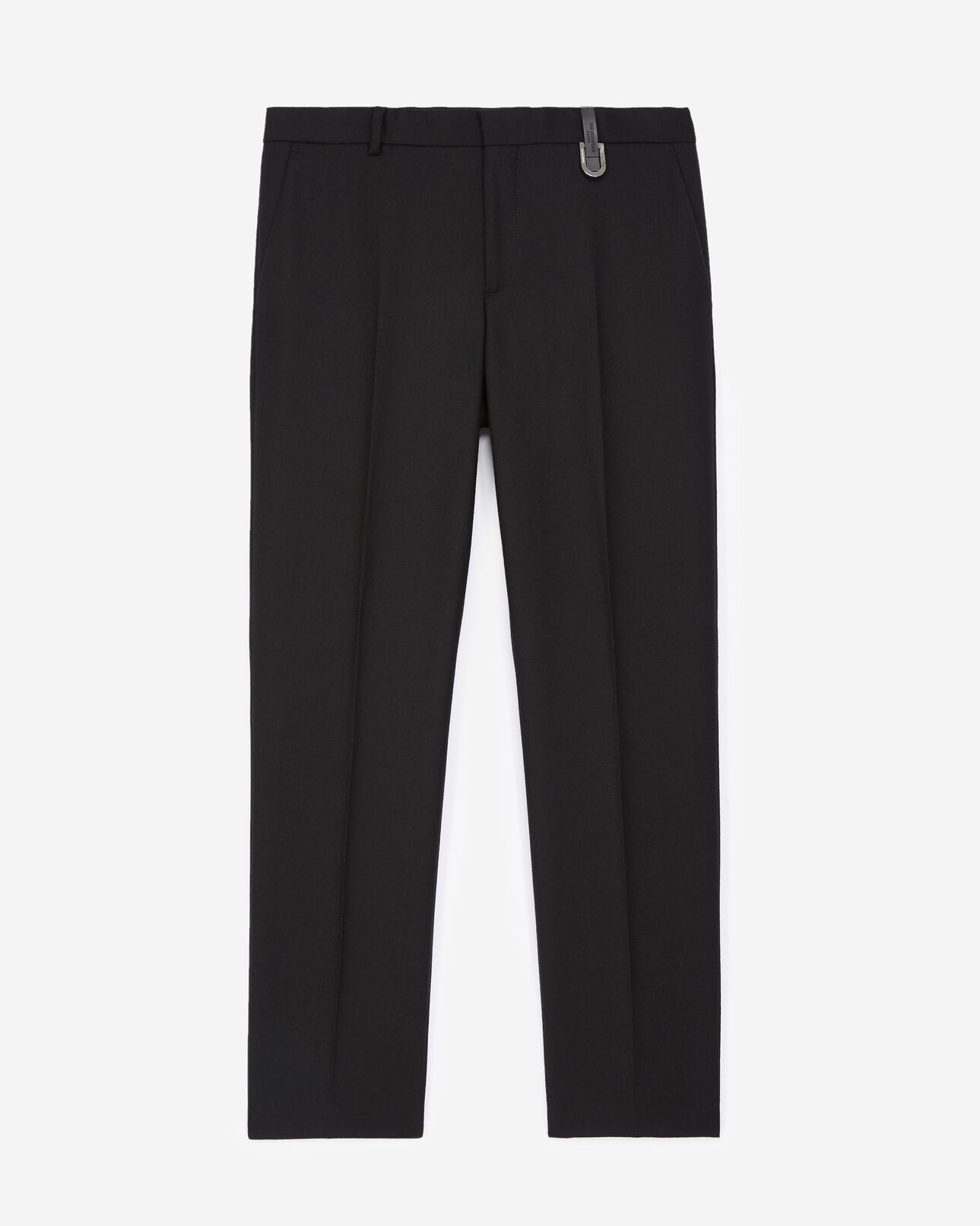 The Kooples HOMME BLACK pantalon laine noir détail cuir