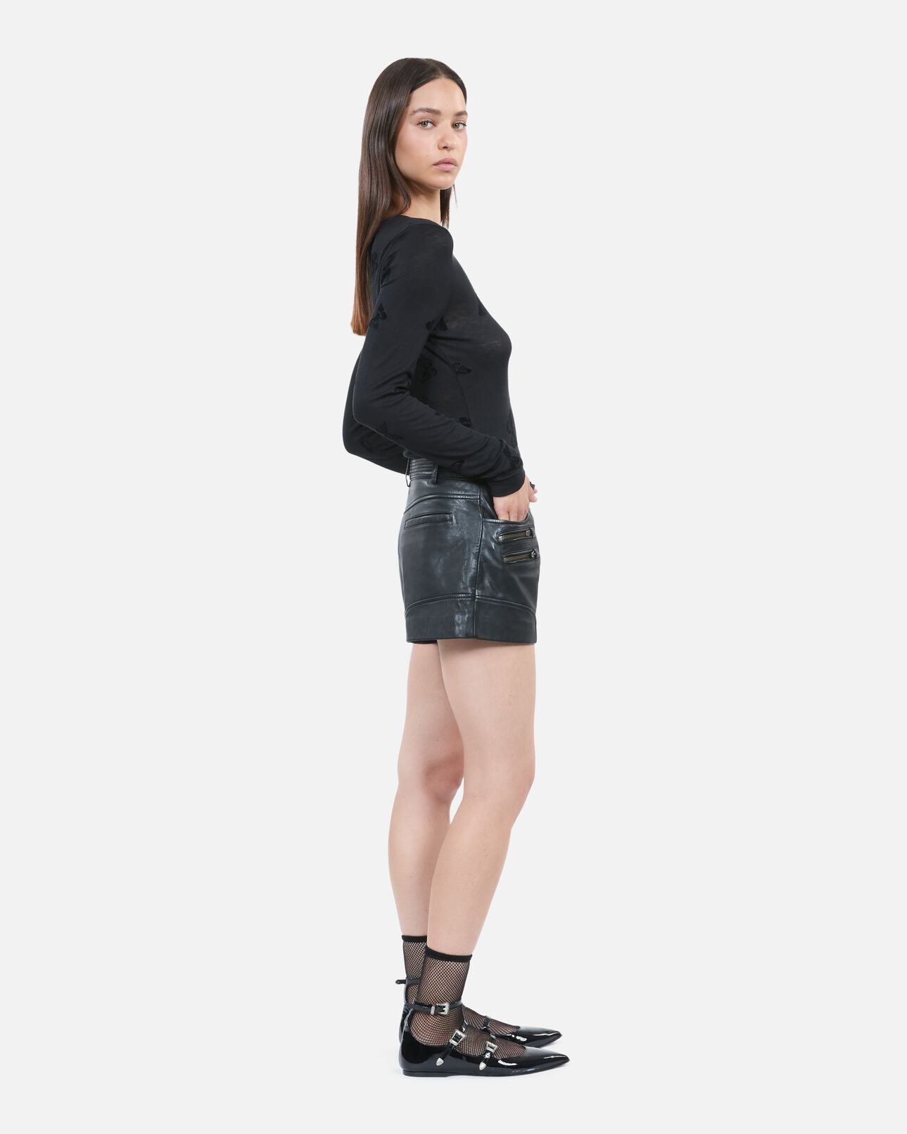 The Kooples F BLACK black long-sleeved t-shirt