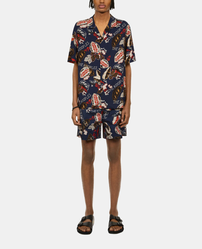 The Kooples H NAVY printed short-sleeved shirt