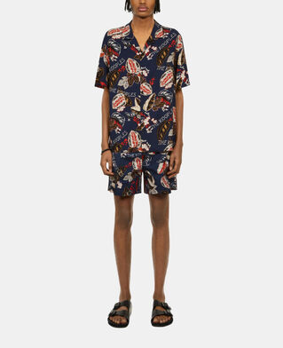 The Kooples H NAVY printed short-sleeved shirt