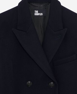 The Kooples F NAVY long double-breasted coat in navy wool