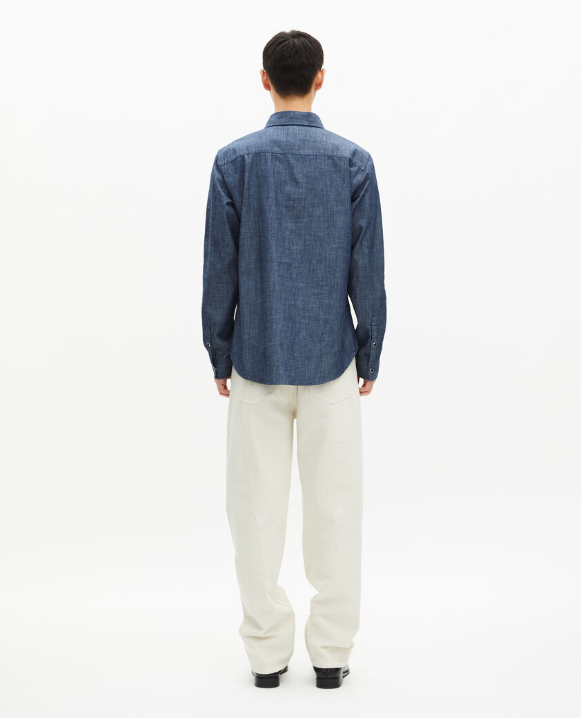 The Kooples HERREN BLUE ELECTRIC blaues hemd aus rohdenim