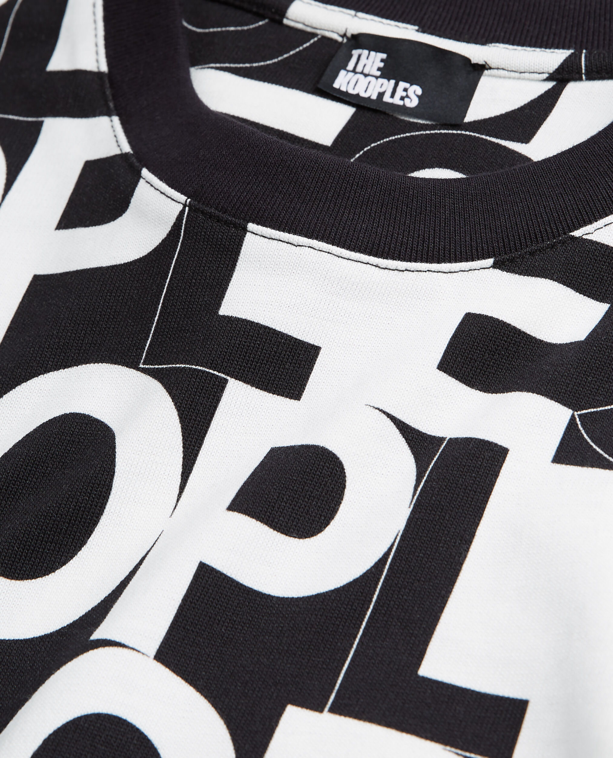 T-Shirt mit The Kooples-Logo, BLACK / WHITE, hi-res image number null