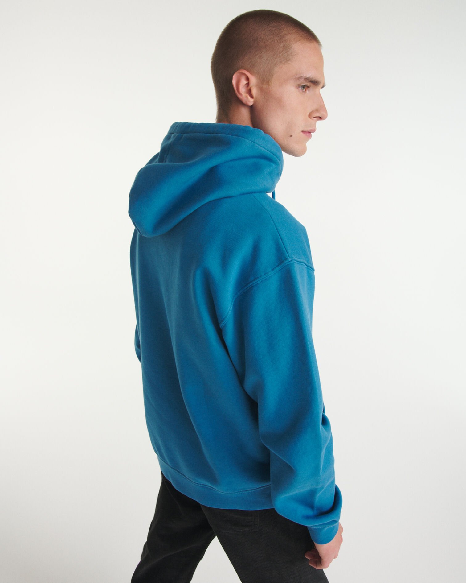 Sweat capuche bleu logo, DARK BLUE, hi-res image number null