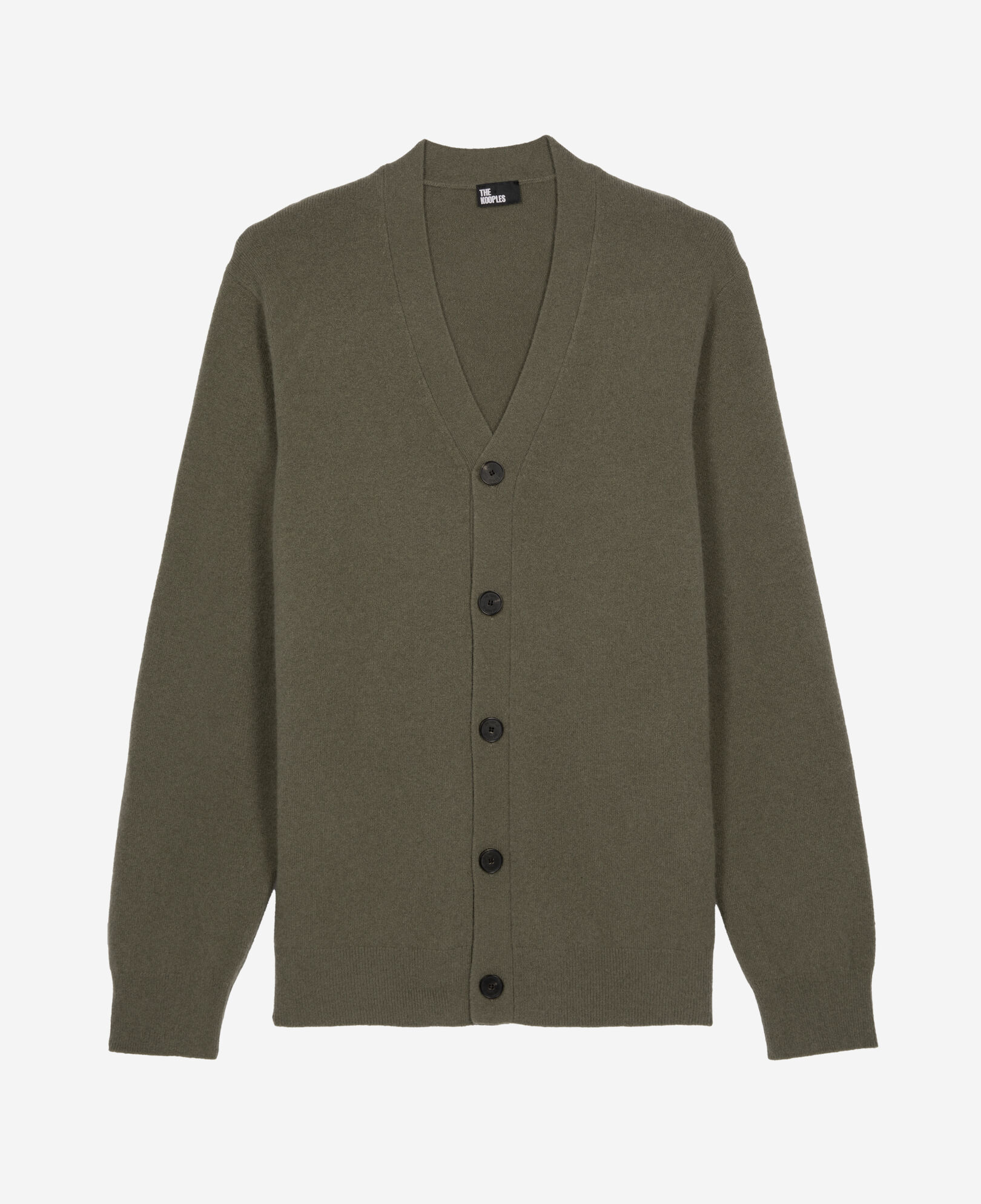 The Kooples HOMME OLIVE KAKI cardigan en cachemire kaki