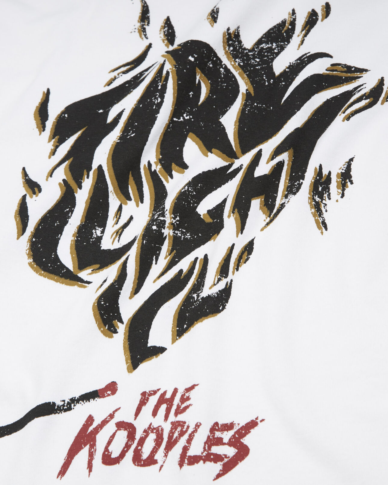 The Kooples HOMME ECRU t-shirt écru coton à motif rock poitrine