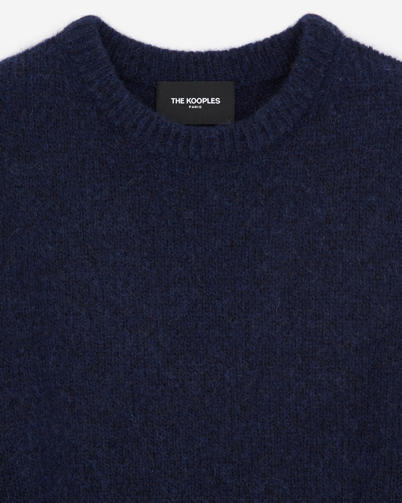 The Kooples WOMEN NAVY alpaca wool navy sweater with shoulder gather