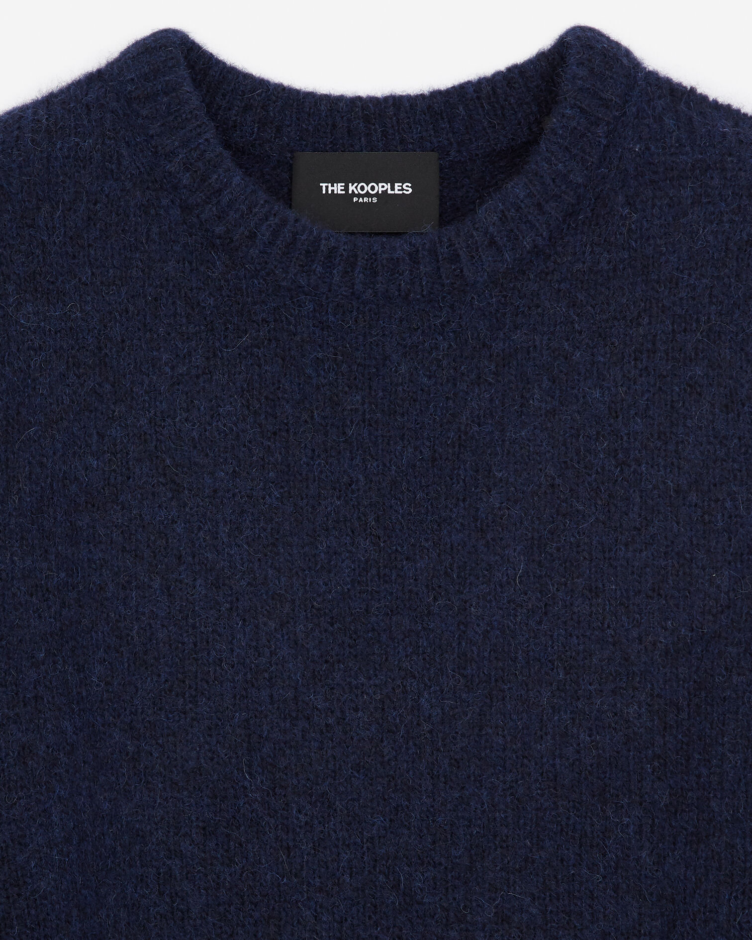 Alpaca wool navy sweater with shoulder gather, NAVY, hi-res image number null