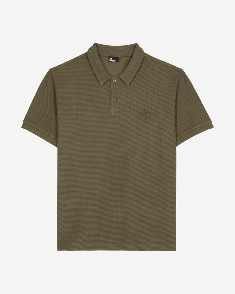 The Kooples MEN KAKI khaki honeycomb polo shirt