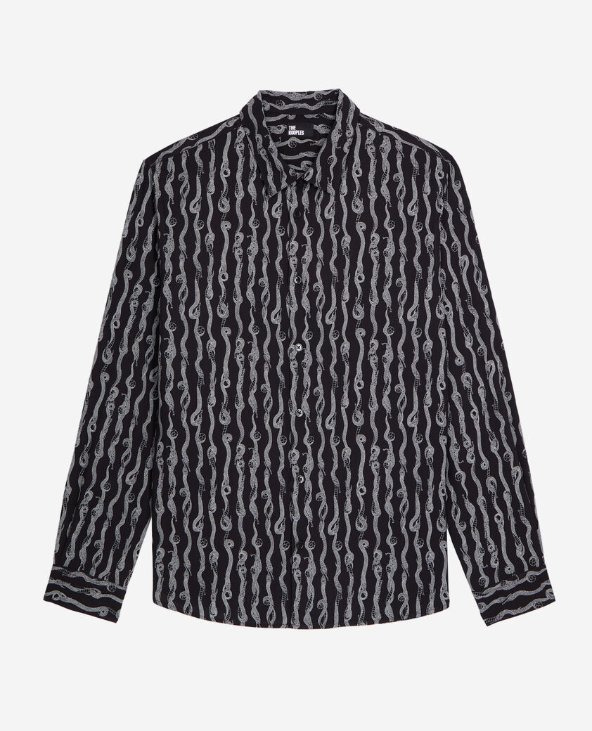The Kooples HOMME BLACK WHITE chemise imprimée noir