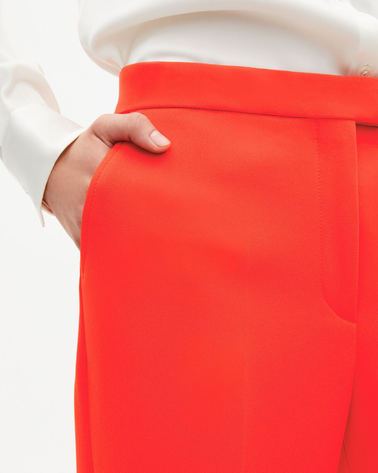 The Kooples FEMME ORANGE pantalon tailleur orange en crêpe