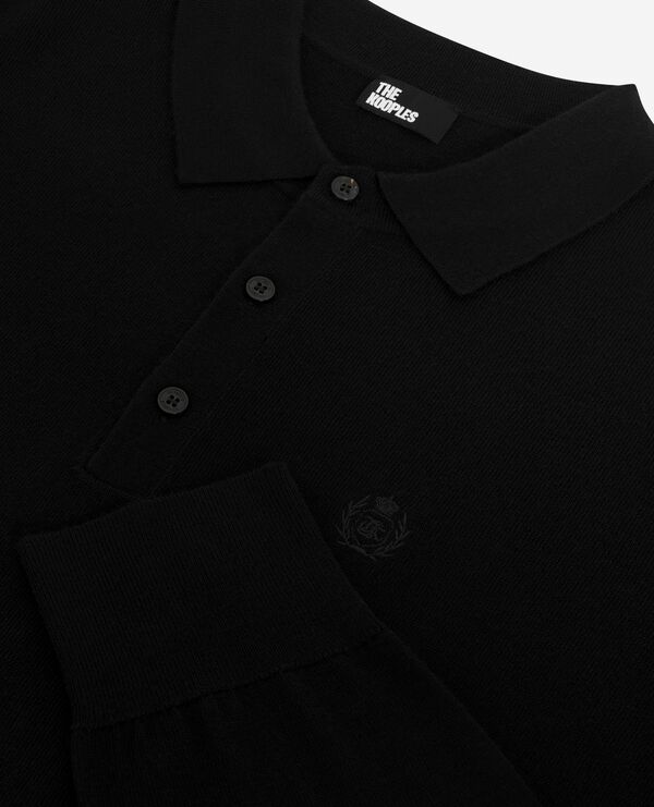 The Kooples MEN BLACK black merino wool polo-neck sweater