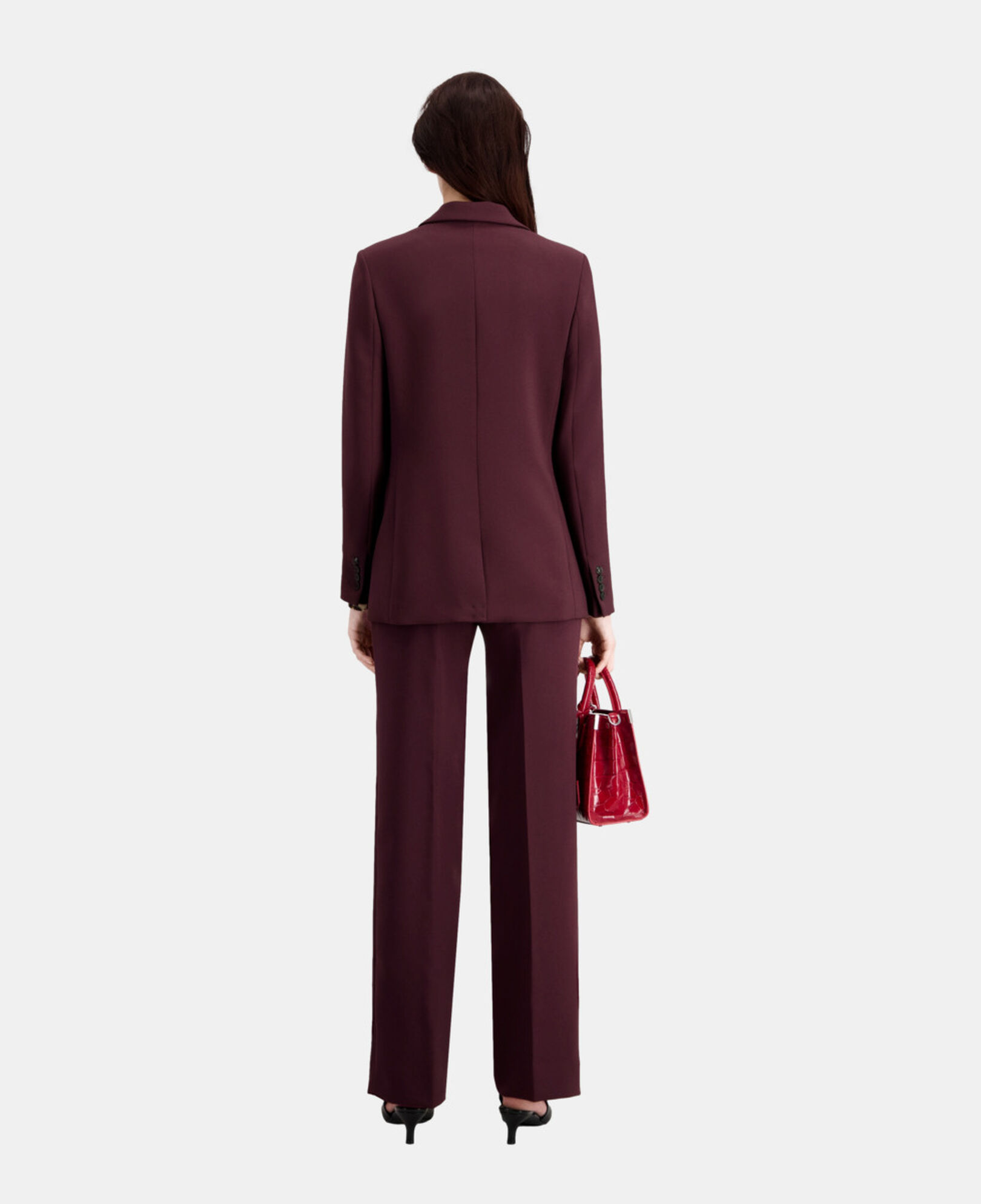 The Kooples FEMME BURGUNDY veste tailleur bordeaux en crêpe