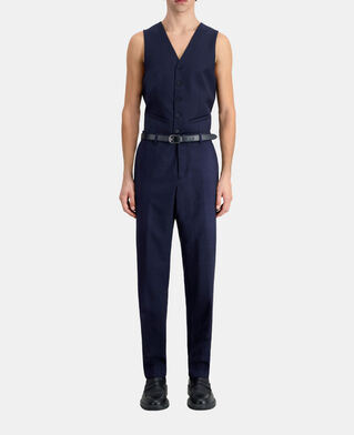 The Kooples HERREN NAVY / BLACK marineblaue anzughose aus wolle mit motiven