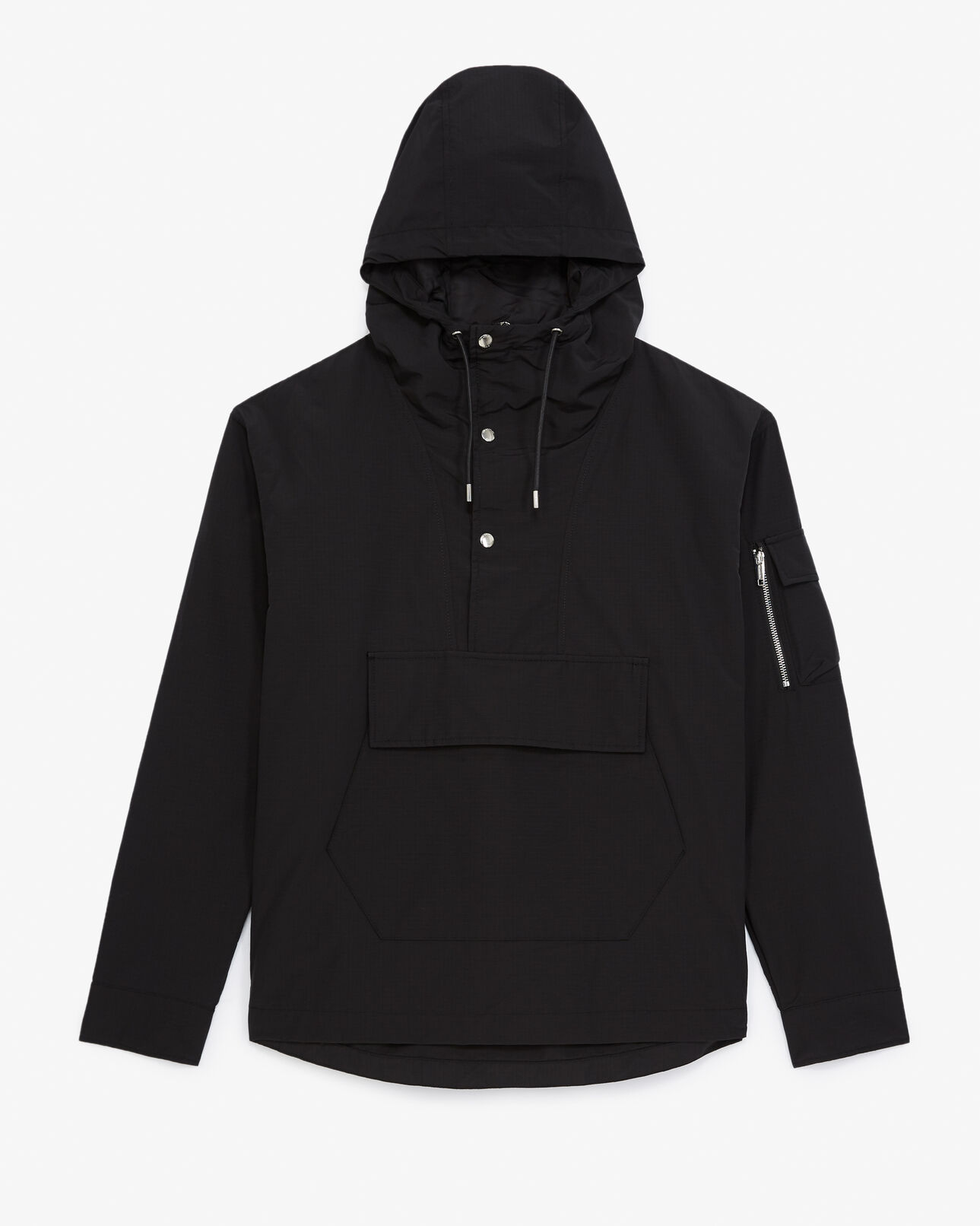 The Kooples HOMME BLACK parka technique noire poche kangourou
