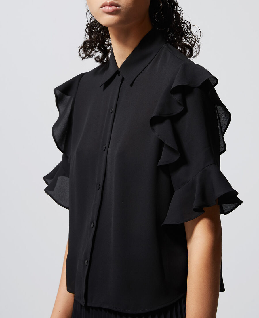 Chemise femme noire ?� boutons | The Kooples - France