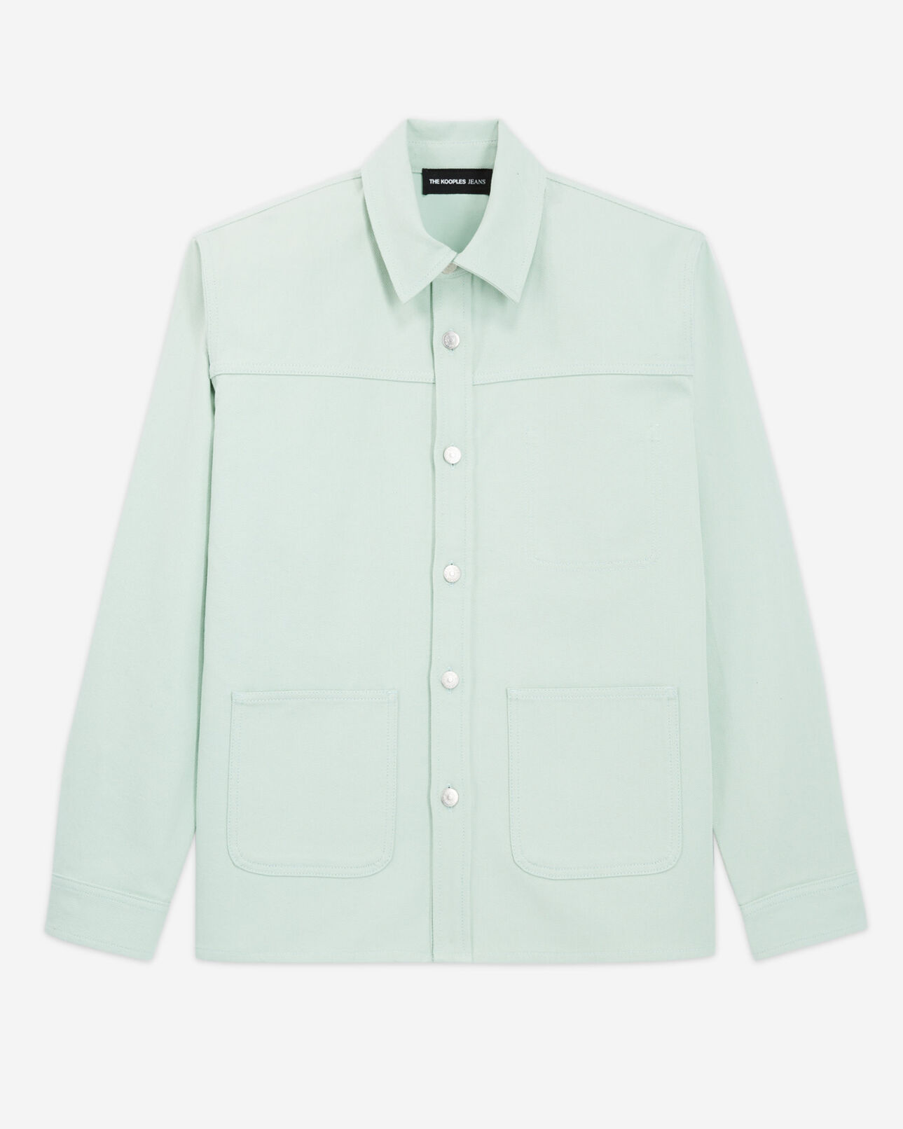 The Kooples HOMME GREEN WATER chemise coton vert clair poches plaquées