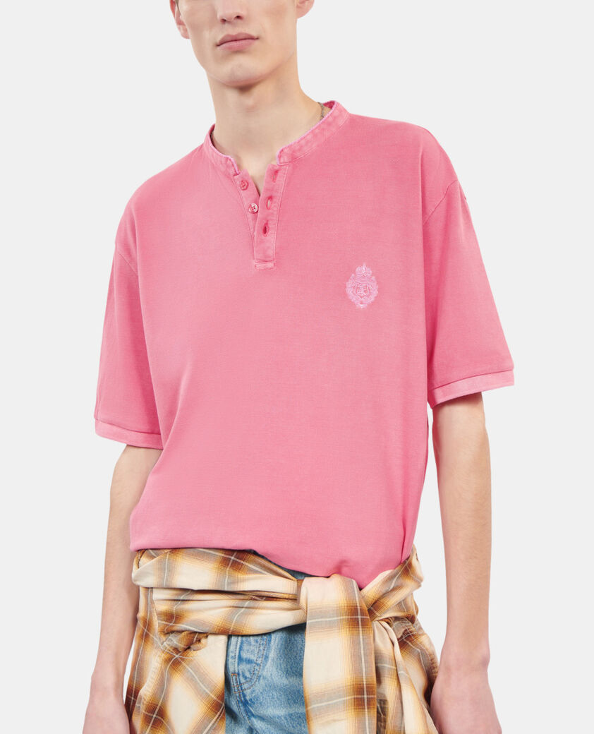 The Kooples HOMME SWEET PINK polo en coton piqu&eacute; rose
