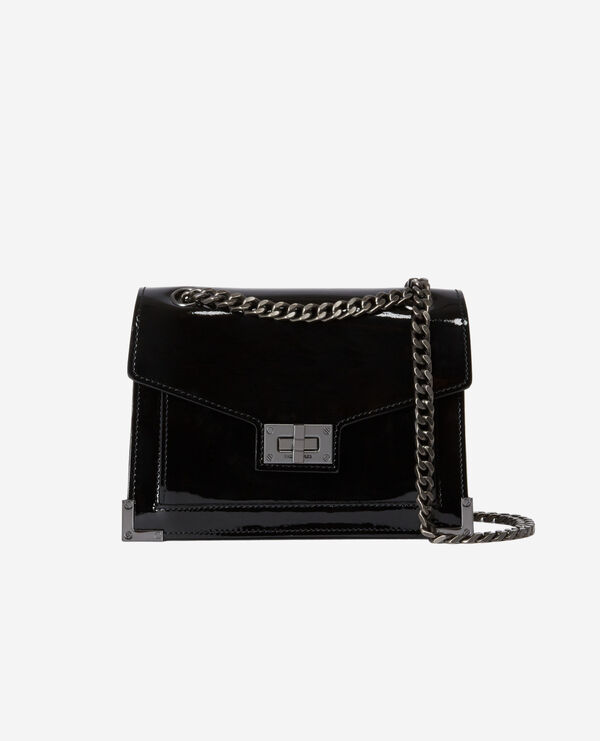 Small Emily bag in black vinyl-effect leather