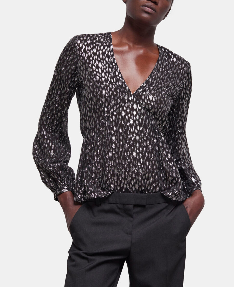 The Kooples F ANTIC SILVER leopard-print top