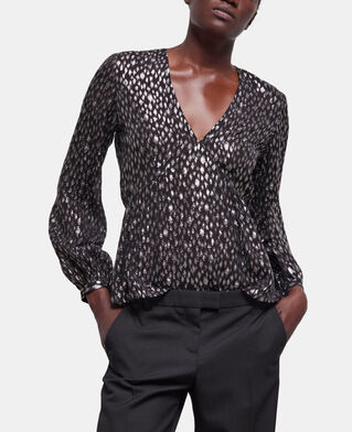 The Kooples F ANTIC SILVER leopard-print top