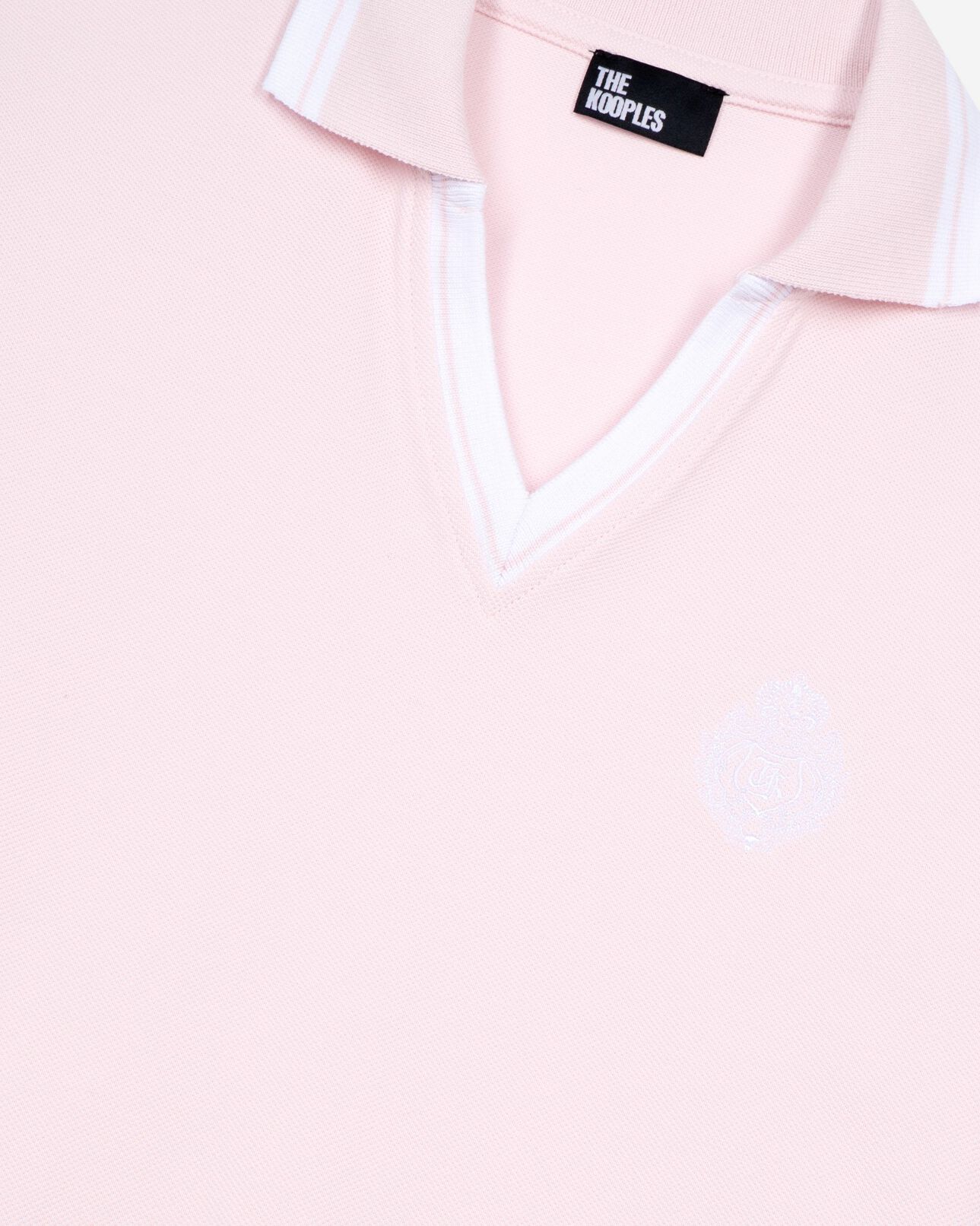 The Kooples MUJER LILA camisa polo cuello v rosa pálido