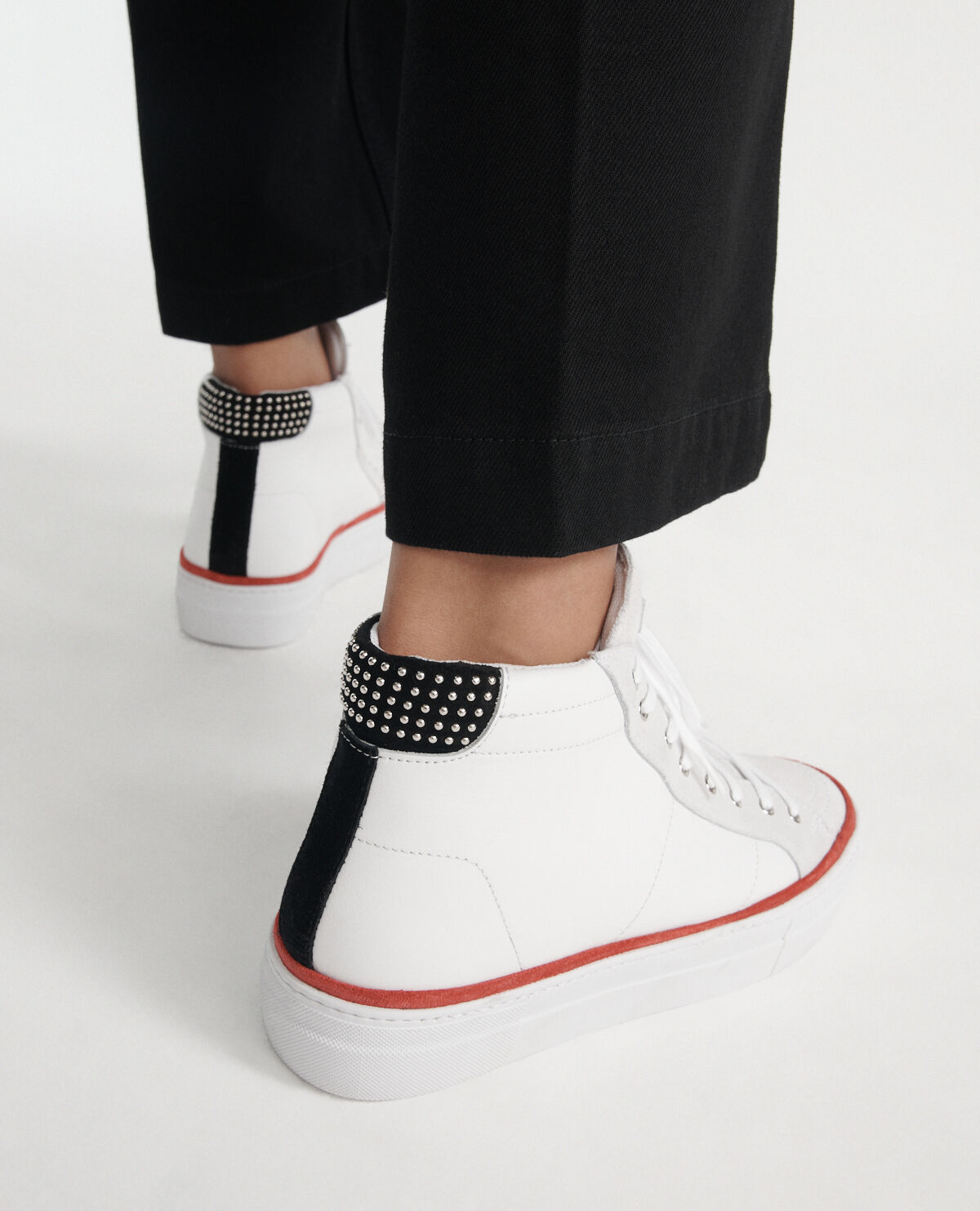 Baskets blanches cuir d tails color s The Kooples