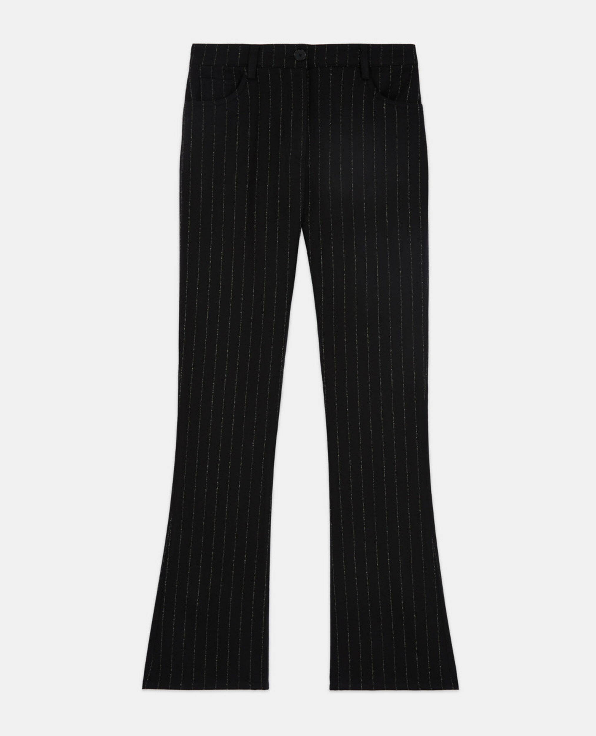 Pantalón traje lana rayas, BLACK WHITE, hi-res image number null