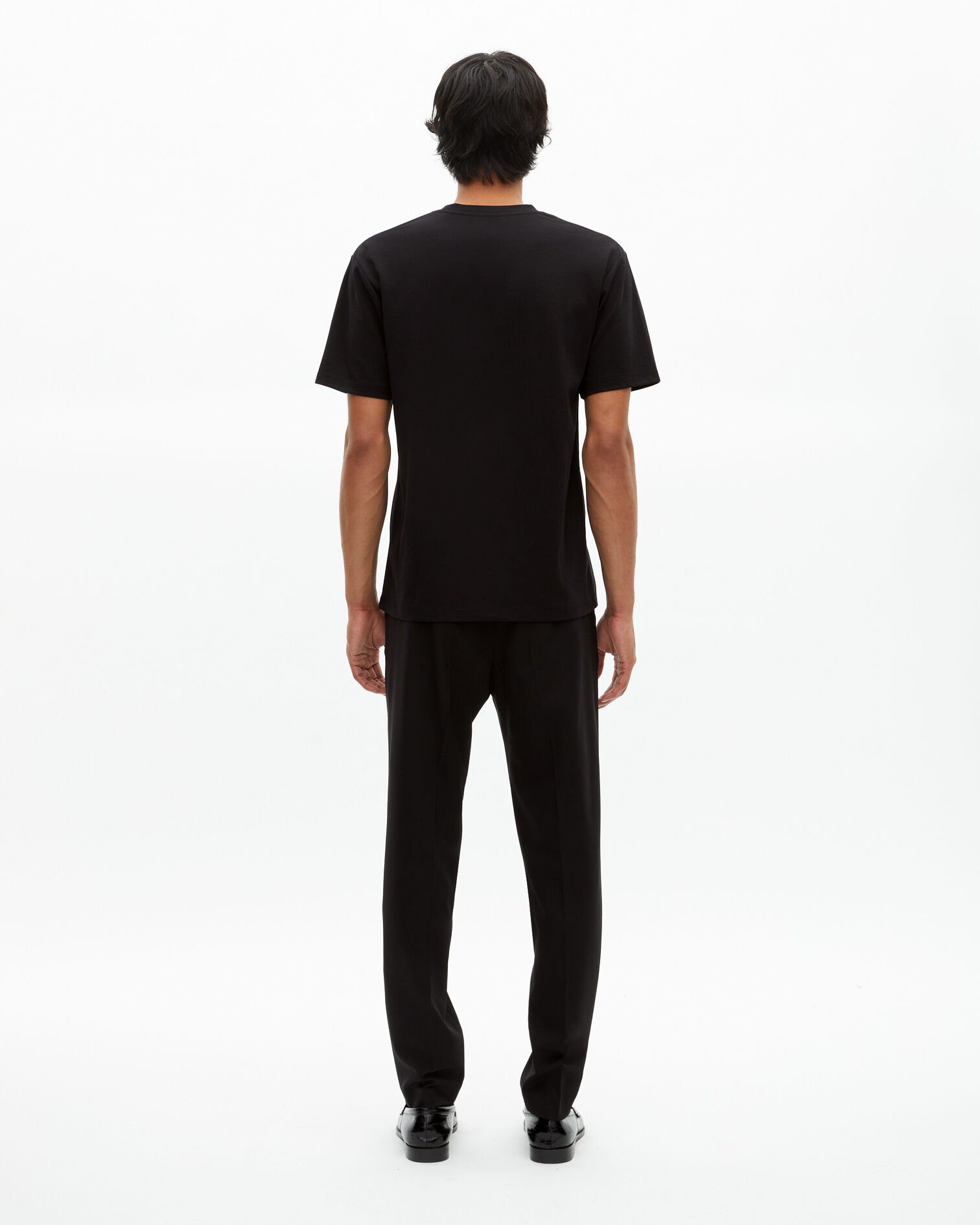 Plain black T-shirt, BLACK, hi-res image number null